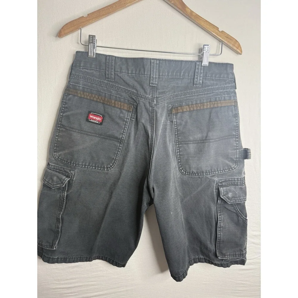 Wrangler Workwear Men's Size 34 Ripstop Carpenter Cargo Work Shorts Gray 23153